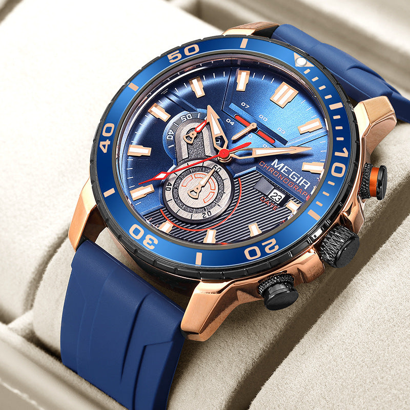 Multifunctional Sports Silicone Strap Watch